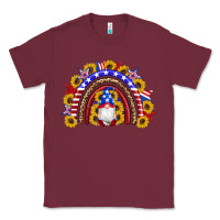 Burgundy american flag gnomes sunflowers rainbow Classic Tee - Artiststas