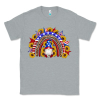 Heather Grey american flag gnomes sunflowers rainbow Classic Tee - Artiststas