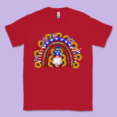 American Flag Gnomes Sunflowers Rainbow Classic Tee Designed By Artiststas