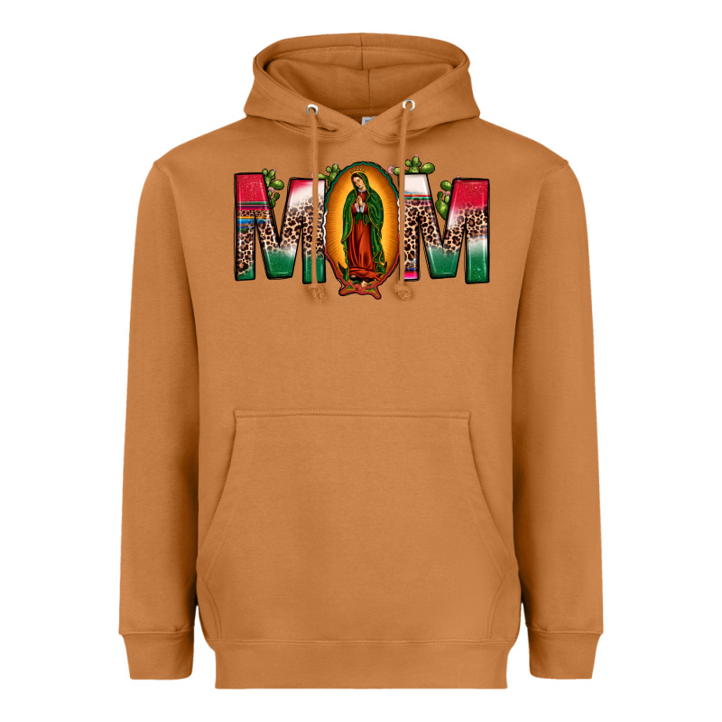 Mexican Flag Our Lady Of Guadalupe Mom Leopard Heavyweight Hoodie by JahusDesignShop | Teevron