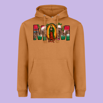 Mexican Flag Our Lady Of Guadalupe Mom Leopard Heavyweight Hoodie Designed By Jahusdesignshop