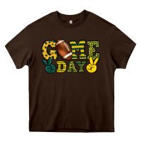 Chocolate Brown Game day yellow and green team color Heavy Core Tee - HowdyJamesFarm