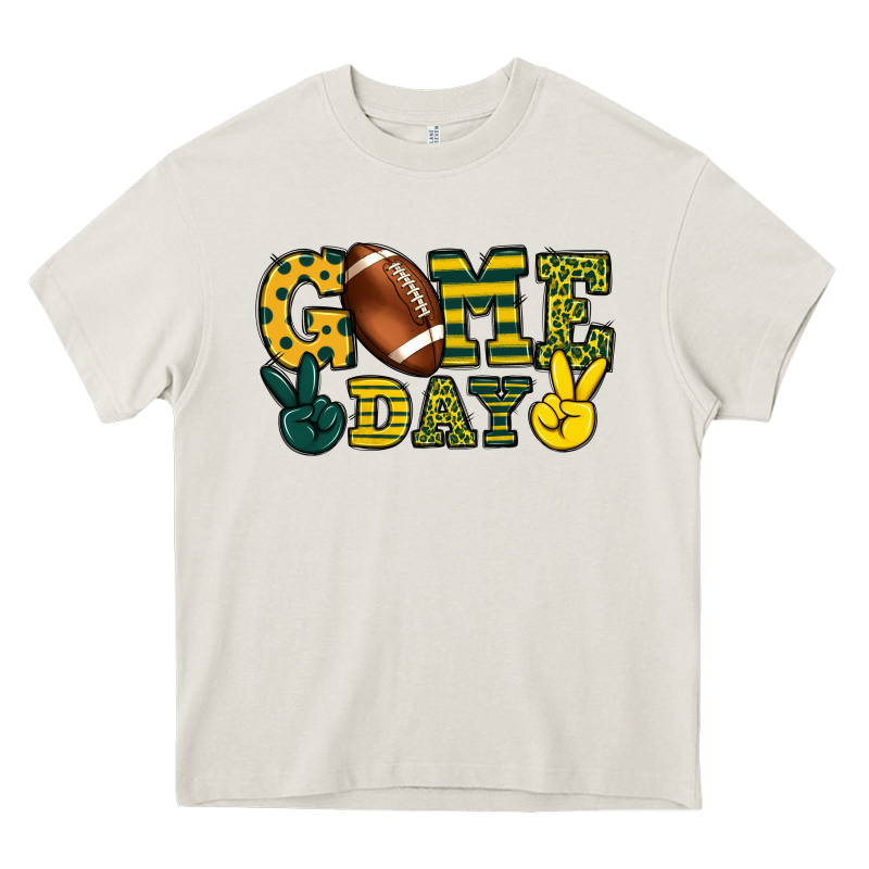 Game Day Yellow And Green Team Color Heavy Core Tee by HowdyJamesFarm | Teevron