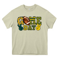 Mossy Game day yellow and green team color Heavy Core Tee - HowdyJamesFarm