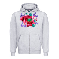 Heather Grey love balloons and pink valentines telephone Zipper Hoodie - AdoDesignShop