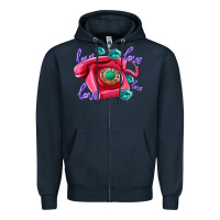 Navy love balloons and pink valentines telephone Zipper Hoodie - AdoDesignShop