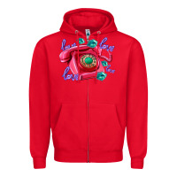 Red love balloons and pink valentines telephone Zipper Hoodie - AdoDesignShop