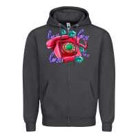 Smoke love balloons and pink valentines telephone Zipper Hoodie - AdoDesignShop