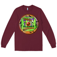 Burgundy Spooky Teacher Long Sleeve Tee - BundleAndBundleShop
