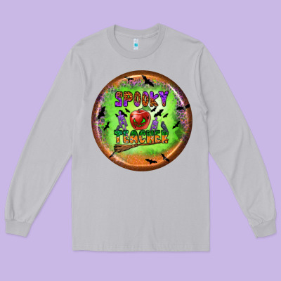 Spooky Teacher Long Sleeve Tee Designed By Bundleandbundleshop