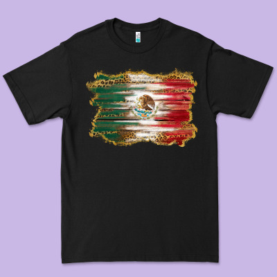 Mexican Flag With Leopard Premium Tee Designed By Ranaportraitstore
