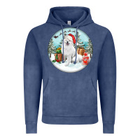 Vintage Denim Christmas samoyed dog Vintage Hoodie - FaDigitalArtStudio