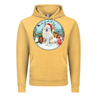 Vintage Mustard Christmas samoyed dog Vintage Hoodie - FaDigitalArtStudio