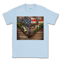 Dusty Blue usa deer hunting Classic Tee - CowGirlArtShop