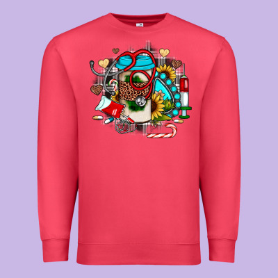 Christmas Sunflower Gemstone Nurse Premium Sweatshirt Designed By Jahusdesignshop