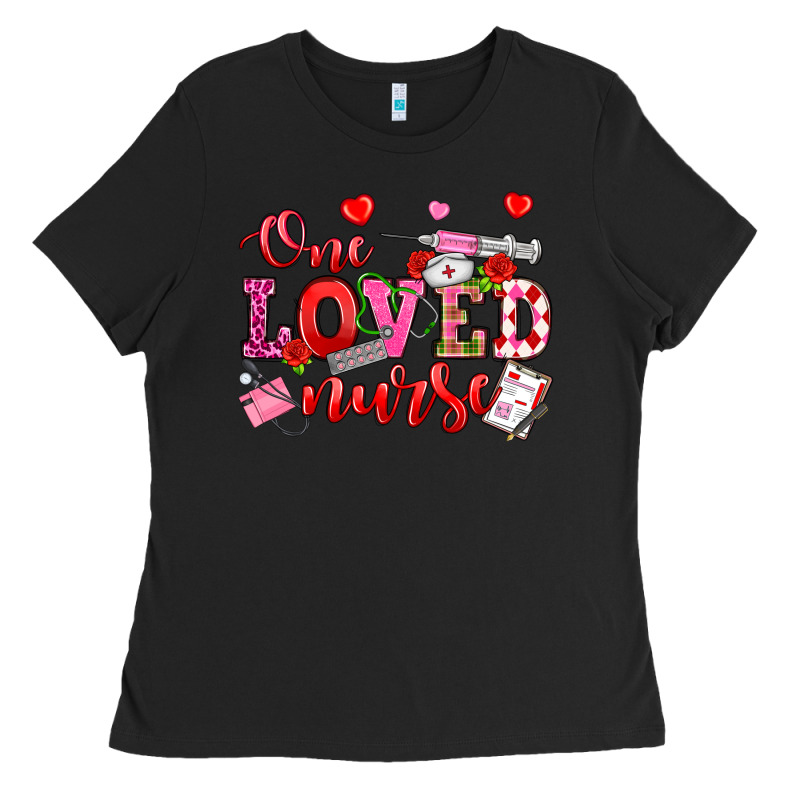 One Loved Nurse Valentine's Day Ladies Tee by OliviaCreatesArt | Teevron