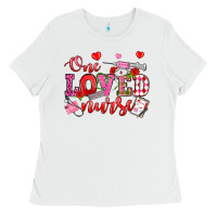 White one loved nurse valentine's day Ladies Tee - OliviaCreatesArt