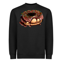 Black chocolate donut with candies Heavyweight Sweatshirt - AdoDesignShop