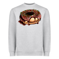 Heather Grey chocolate donut with candies Heavyweight Sweatshirt - AdoDesignShop