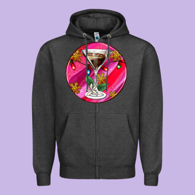 Christmas Espresso Martini Zipper Hoodie Designed By Adodesignshop