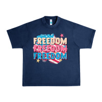 Navy Freedom freedom freedom Urban Heavy Tee - FaDigitalArtStudio