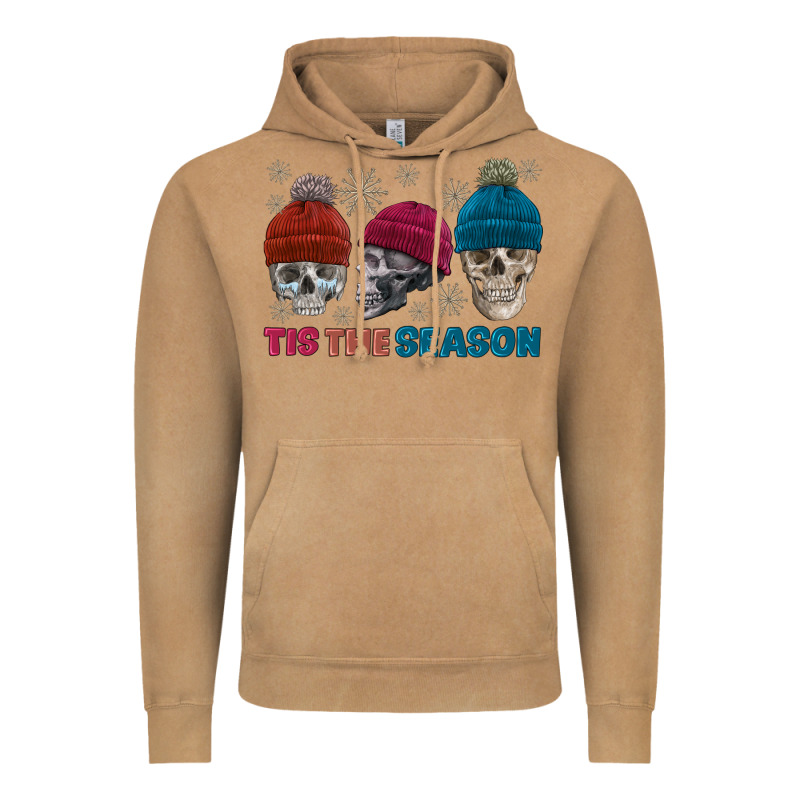 Tis The Season Skull Winter Vintage Hoodie by FaDigitalArtStudio | Teevron