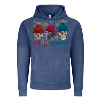 Vintage Denim tis the season skull winter Vintage Hoodie - FaDigitalArtStudio