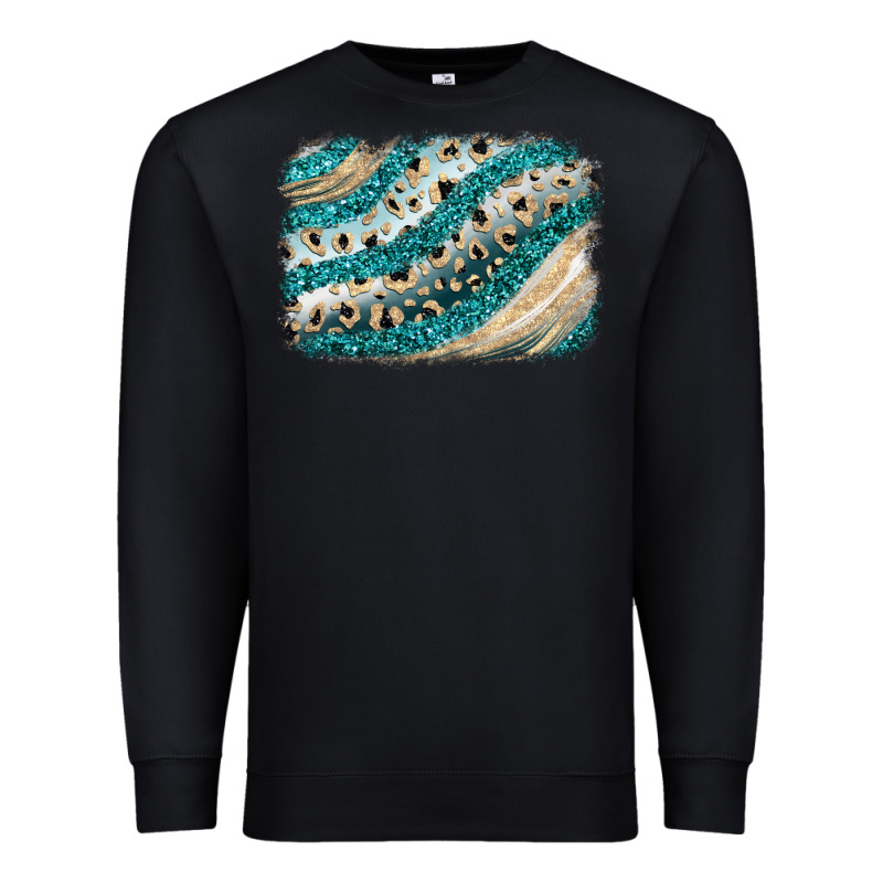 Turquoise Glitter Background Premium Sweatshirt by JahusDesignShop | Teevron