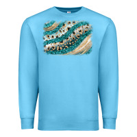 Ocean Blue turquoise glitter background Premium Sweatshirt - JahusDesignShop
