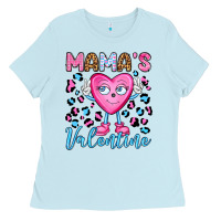 Baby Blue mama's valentine olivia Ladies Tee - OliviaCreatesArt