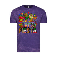 Cloud Purple Let's Fiesta Mexico Coffee Cups With Cactus Vintage Tee - FaDigitalArtStudio
