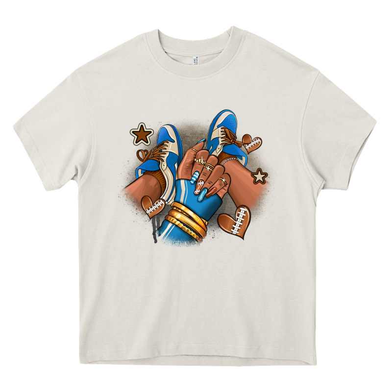 Football Afro Girl Sneakers Heavy Core Tee by RanaPortraitStore | Teevron