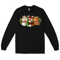 Black Christmas coffee cups Long Sleeve Tee - FaDigitalArtStudio