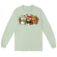 Matcha Christmas coffee cups Long Sleeve Tee - FaDigitalArtStudio