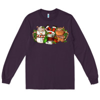 Plum Christmas coffee cups Long Sleeve Tee - FaDigitalArtStudio