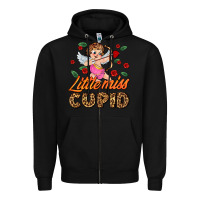 Black little miss cupid Zipper Hoodie - AdoDesignShop