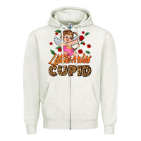 Oatmeal Heather little miss cupid Zipper Hoodie - AdoDesignShop