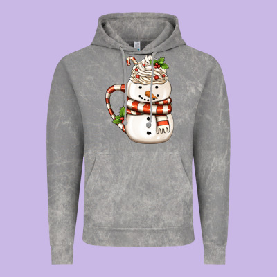 Christmas Snowman Coffee Cup Vintage Hoodie Designed By Fadigitalartstudio