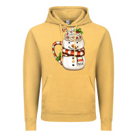 Vintage Mustard Christmas Snowman Coffee Cup Vintage Hoodie - FaDigitalArtStudio