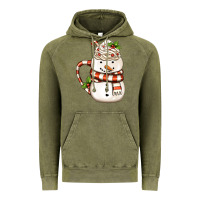 Vintage Olive Christmas Snowman Coffee Cup Vintage Hoodie - FaDigitalArtStudio