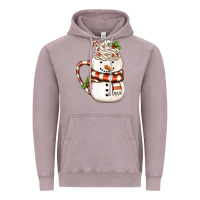 Vintage Zinc Christmas Snowman Coffee Cup Vintage Hoodie - FaDigitalArtStudio