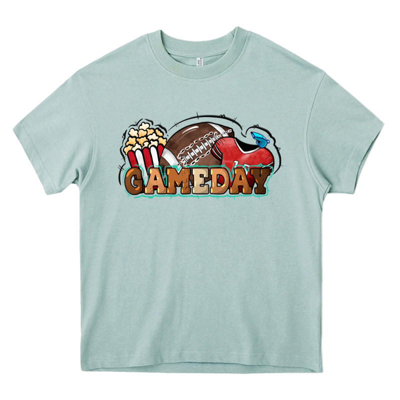 Game Day Football Popcorn Heavy Core Tee by HowdyJamesFarm | Teevron