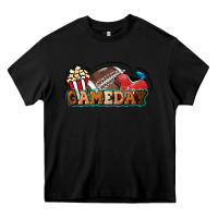 Black Game day football popcorn Heavy Core Tee - HowdyJamesFarm