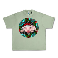 Oil Green Baby Pig Christmas Urban Heavy Tee - RanaPortraitStore