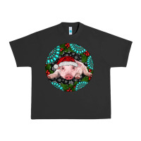 Pigment Black Baby Pig Christmas Urban Heavy Tee - RanaPortraitStore