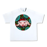 White Baby Pig Christmas Urban Heavy Tee - RanaPortraitStore