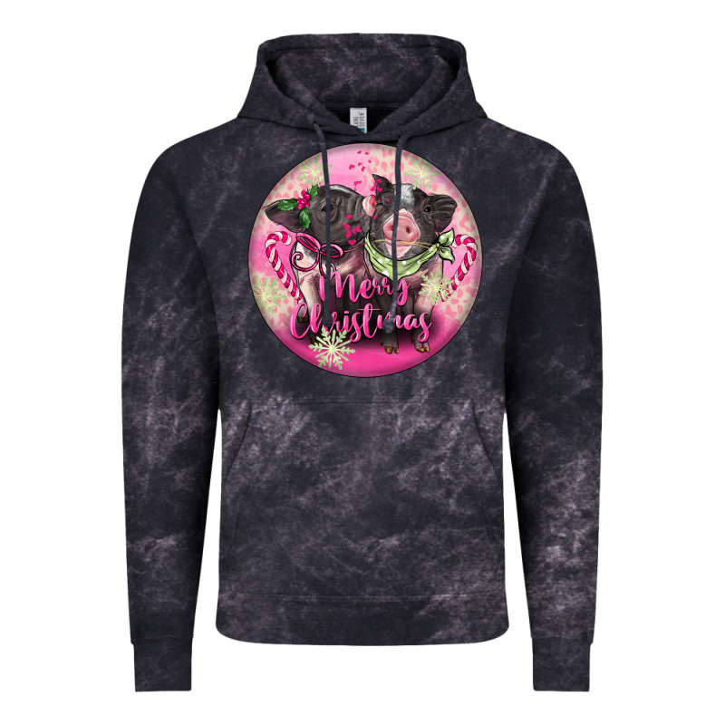 Pink Merry Christmas Pig Vintage Hoodie by FaDigitalArtStudio | Teevron