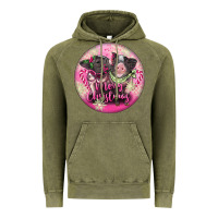 Vintage Olive Pink Merry Christmas Pig Vintage Hoodie - FaDigitalArtStudio