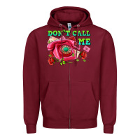 Burgundy dont call me with pink phone and letters Zipper Hoodie - AdoDesignShop