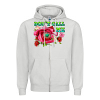 Dove Grey dont call me with pink phone and letters Zipper Hoodie - AdoDesignShop